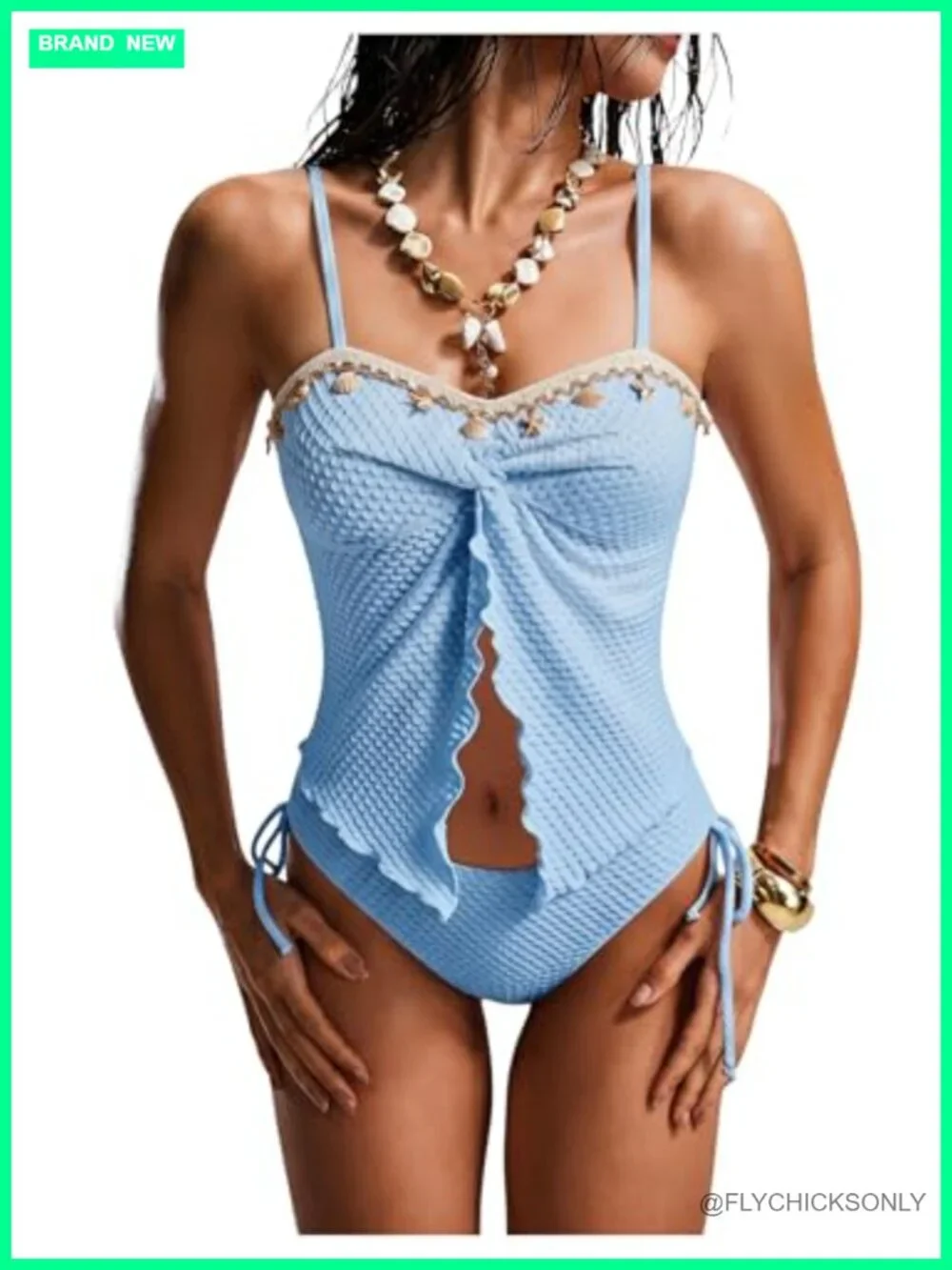 Animal Print Tankini Set with Twist Front and Removable Pads